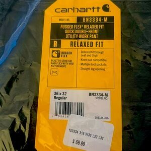 Men’s carhartt work pants with re-enforced knee $69.99 retail.